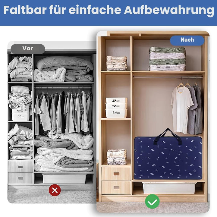 HOTUT Grosse Aufbewahrungstasche,4 Stück 105L Oxford Umzugstaschen mit Reissverschluss und Griff,Was