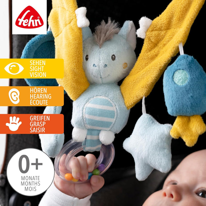 Fehn Kinderwagenkette Spielzeug Fledermaus – Baby Mobile Kette mit niedlichen Figuren zum Aufhängen