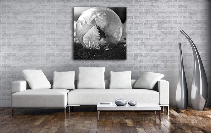 deyoli Gefrorene Seifenblase Format: 70x70 Effekt: Schwarz&Weiss als Leinwandbild, Motiv fertig gera