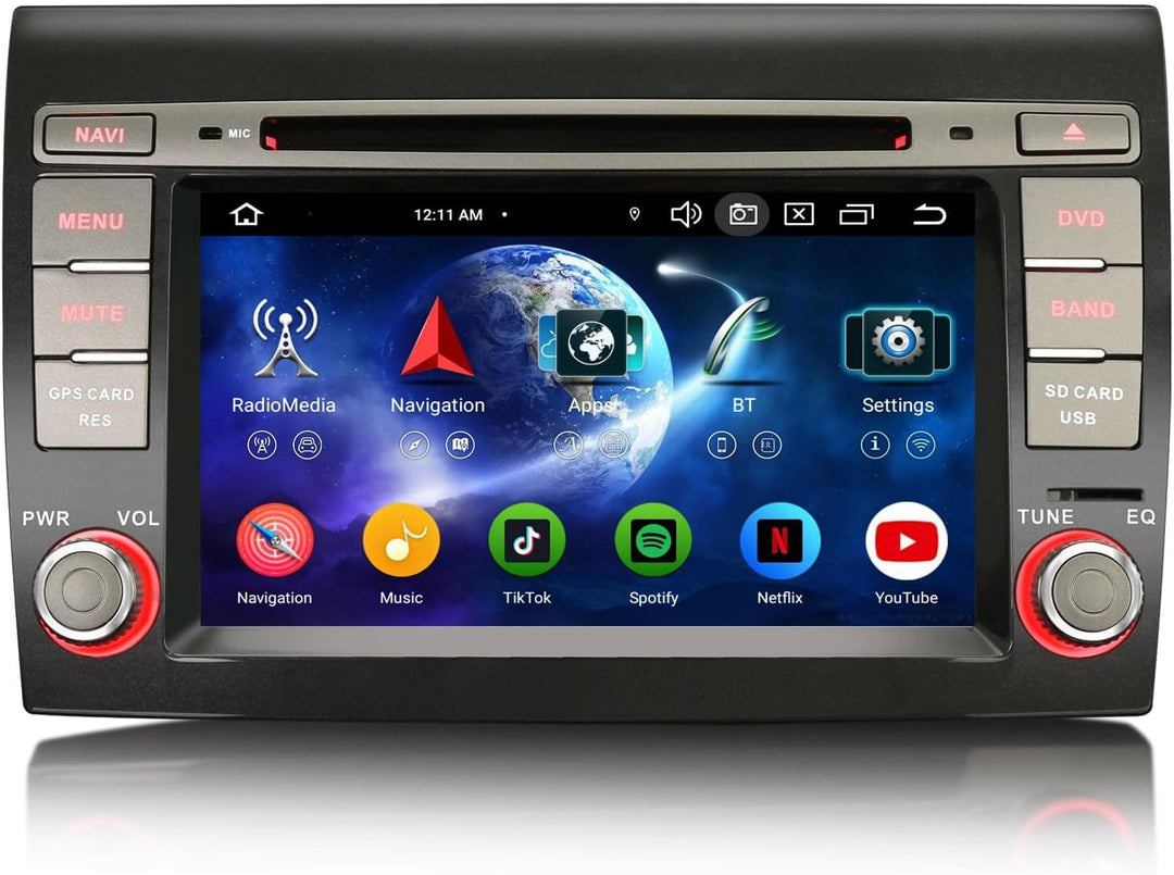 Erisin 8-Kern 4GB+64GB Android 14 Autoradio GPS Navi für FIAT BRAVO 7 Zoll DVD Player Touchscreen Un