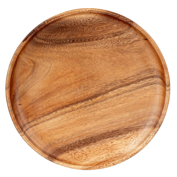 levandeo Holzteller 30x30cm rund aus Akazie - Holzschale Obstschale - Deko Dekoration Aufbewahrung A