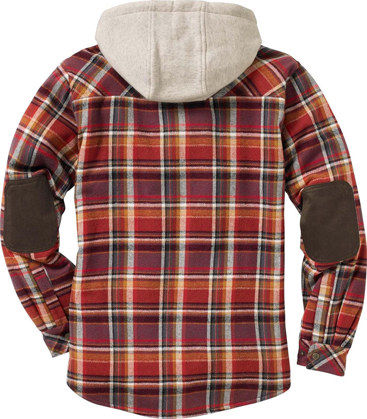 Legendary Whitetails Herren Camp Night Berber Lined Hooded Flannel Langärmlig, Cardinal Arrowood Pla