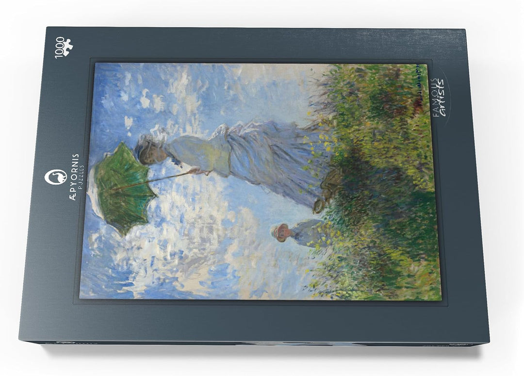 Woman with a Parasol, Madame Monet and Her Son (1875) by Claude Monet - Premium 1000 Teile Puzzle -