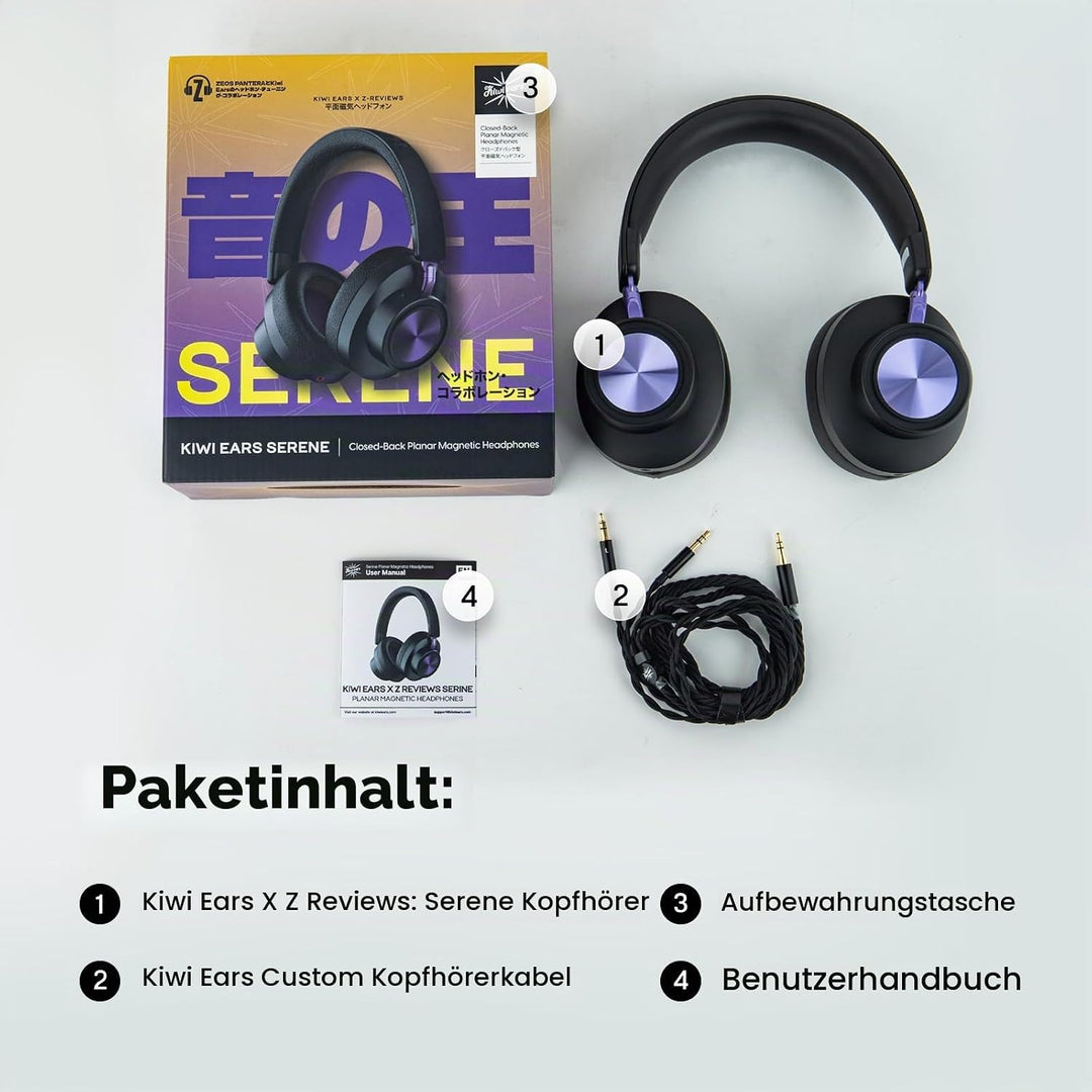 LINSOUL Kiwi Ears x Z Reviews: Serene Planar-Magnet-Treiber Over-Ear-Gaming-Kopfhörer, vollständig g
