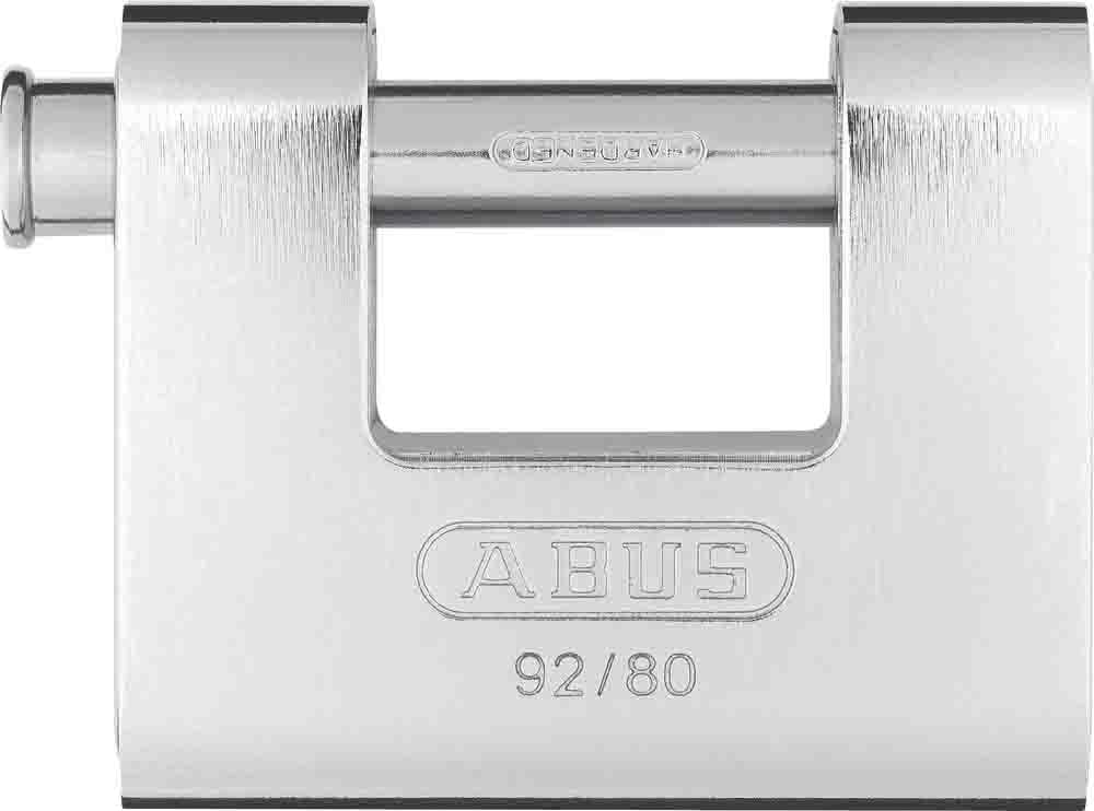 ABUS Monobloc Vorhängeschloss 92/80 gl.-8521 - gleichschliessend - Messing-Schloss mit Stahlmantel -