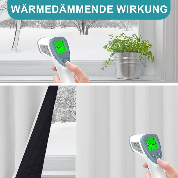 Lapalife Wärmeschutzvorhang für Tür Doppellagige Winter Vorhang mit Ösen Vorhänge Wärmeisolierend Vo