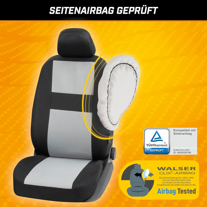 Walser Auto-Sitzbezug Glasgow 2 Vordersitzbezüge, Universal PKW-Sitzbezüge Polyester, Auto-Schonbezü