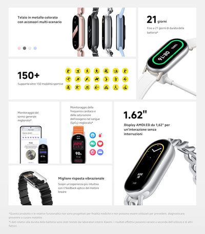 Xiaomi Smart Band 8 Fitness Tracker Midnight Black Band 9, Midnight Black Band 9