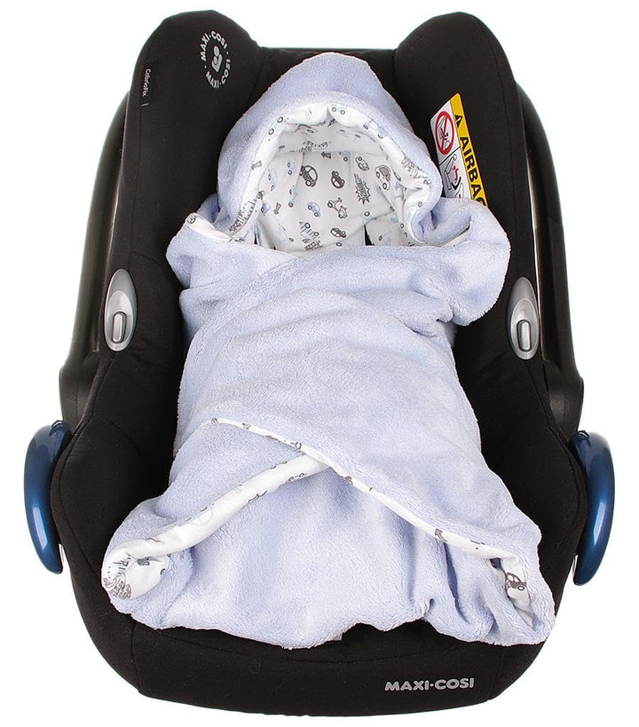 Einschlagdecke für die Babyschale Babyschalenfusssack Sommer Fusssack (Grau, Auto) Grau Auto, Grau A