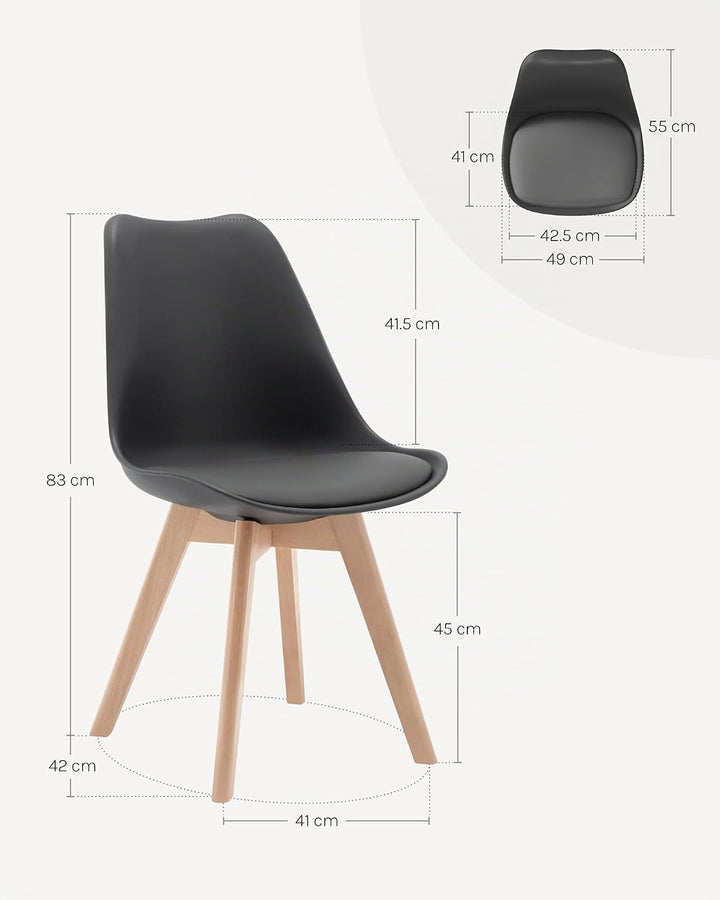WOLTU Esszimmerstuhl mit Massivholz Beine, Skandinavische Küchenstühle, Wohnzimmerstuhl, Retro Desig
