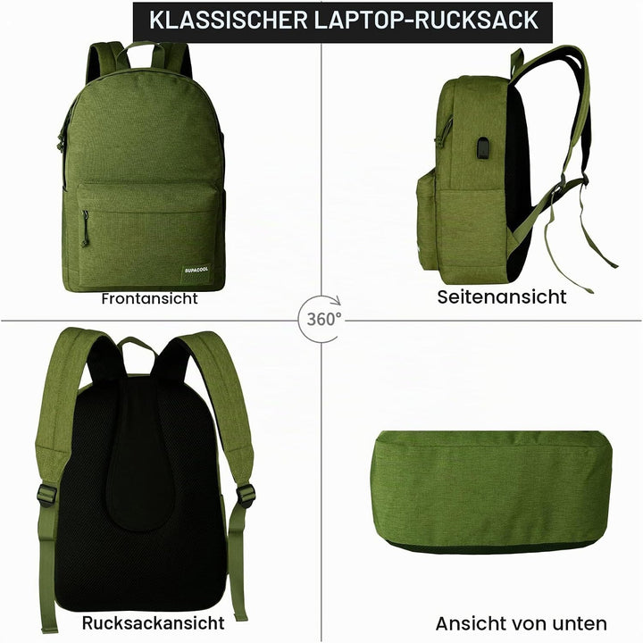 SUPACOOL Leichter Casual Laptop Rucksack mit Laptop Fach 15,6 Zoll für Männer und Frauen, Rucksack f