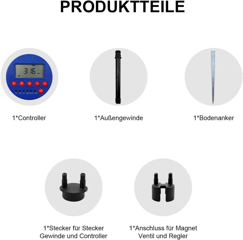 Aqualin 1-Station Garten Automatische Bewässerung DC 3V Eingangsregler Wasser Timer Bewässerung Syst