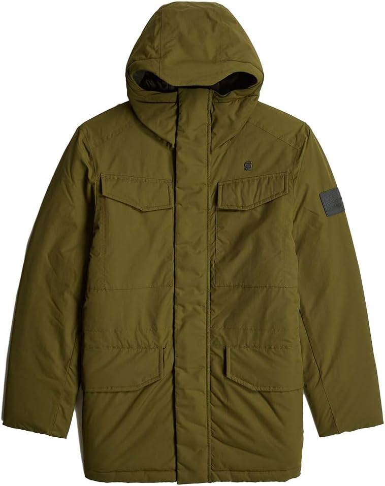 G-Star RAW Herren Vodan Padded Hooded Parka XS Grün (dark olive D25381-D419-C744), XS Grün (dar