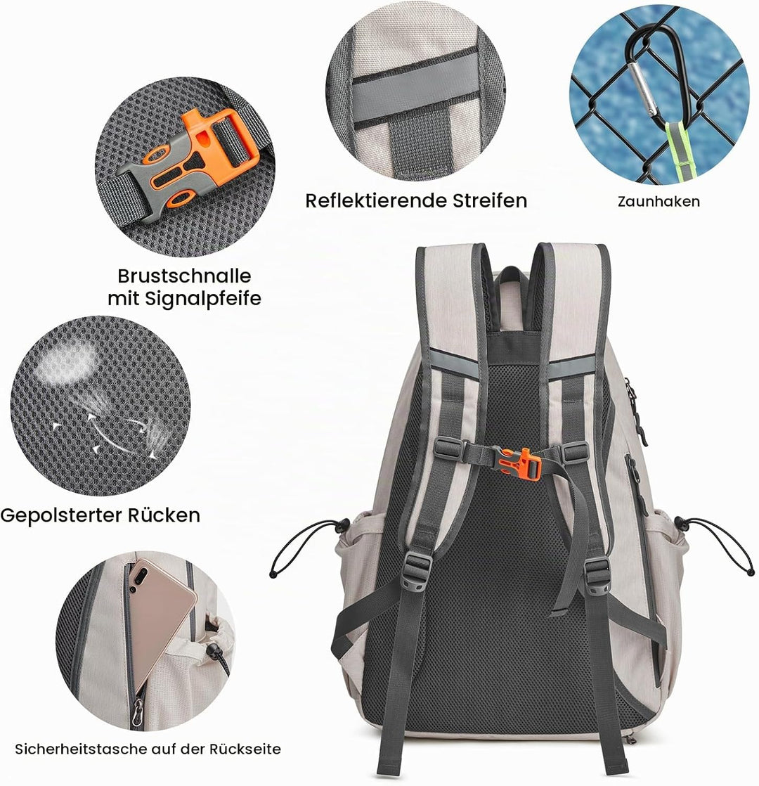 G4Free Tennistasche, Tennisrucksack für Damen und Herren, grosse Pickleball-Tasche, hält 4 Schläger