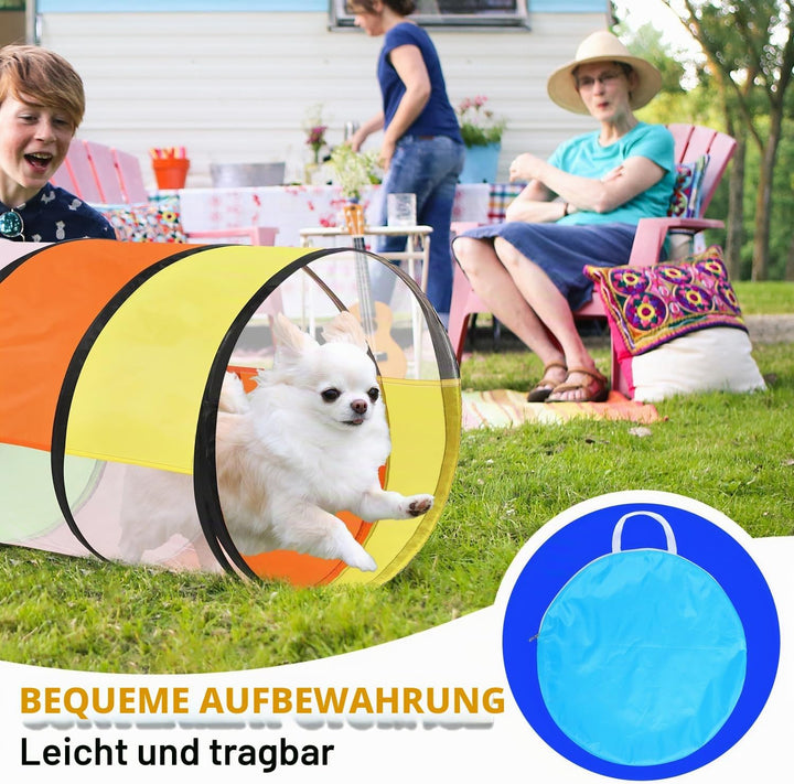 Baby Pop Up Spieltunnel für Kleinkinder mit Netzfenster, Katzentunnel für Hunde Haustiere, Kinder Kr