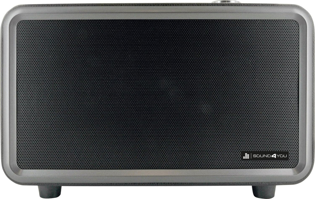 SCHWAIGER 661729 Moderner Retro Bluetooth Lautsprecher Modern-Vintage Speaker Lederoptik Holzgehäuse