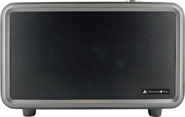SCHWAIGER 661729 Moderner Retro Bluetooth Lautsprecher Modern-Vintage Speaker Lederoptik Holzgehäuse