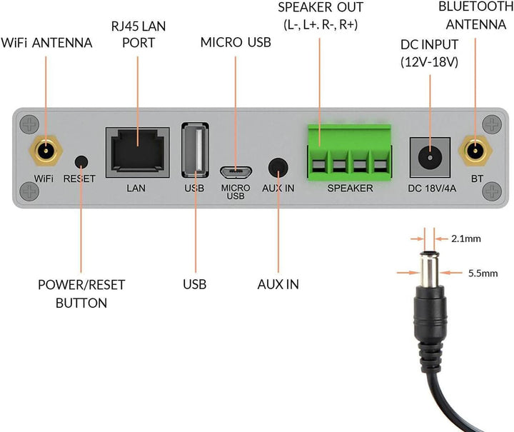 Arylic A30+ WiFi & Bluetooth 5.0 Mini-Stereo-Verstärkerplatine, Bluetooth-Verstärker und AirPlay-Ver