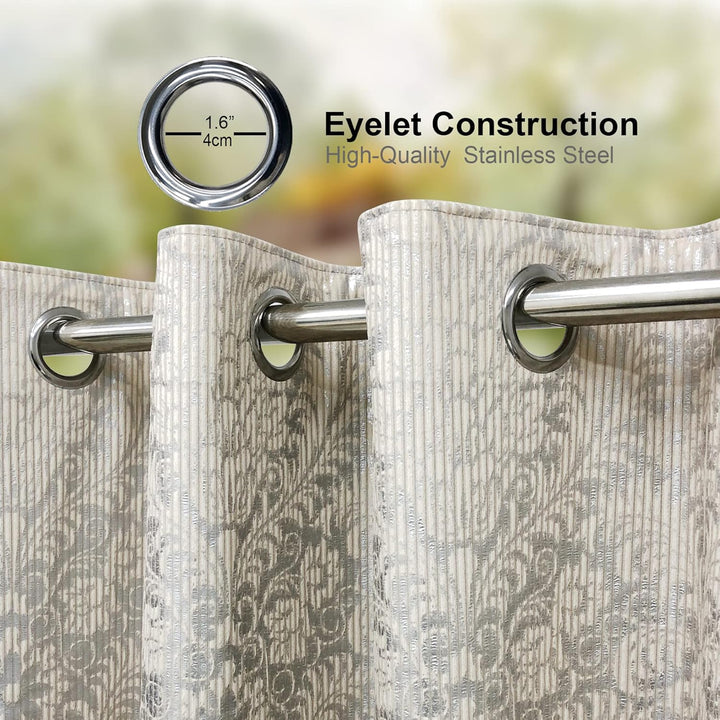 always4u 100% Blickdicht Vorhang Elegante Gardinen mit Sliber Muster Verdunkelung Schallschutz mit Ö
