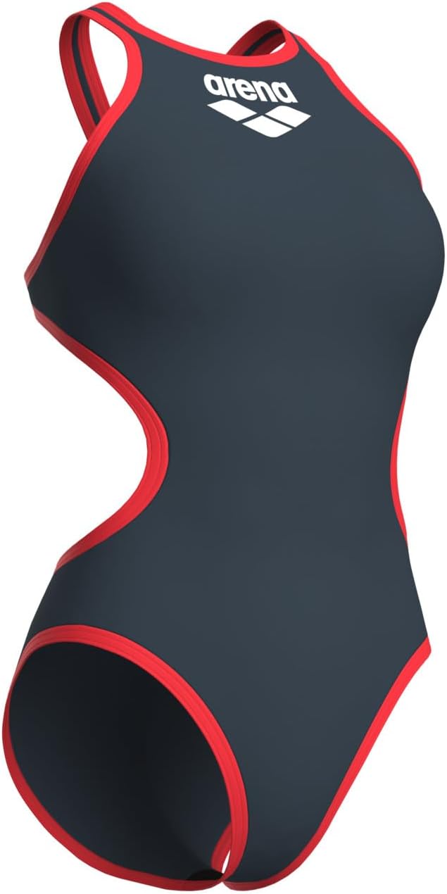 ARENA Damen W One Biglogo One Piece Badeanzüge (1er Pack) 32 Asphalt-fluo Red, 32 Asphalt-fluo Red