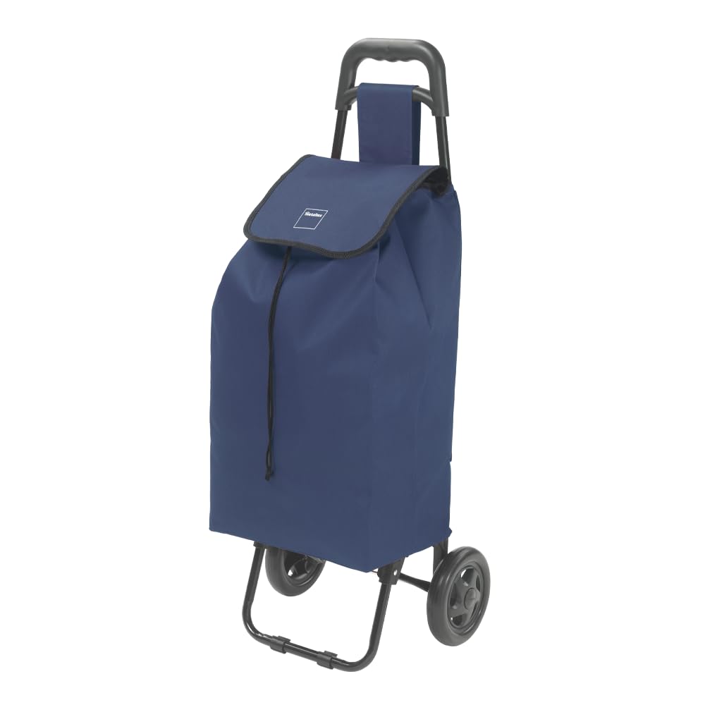 Metaltex Daphne Einkaufstrolley 40L mit Regenschirmtasche, abnehmbare Tasche Daphne 40L Blau, Daphne