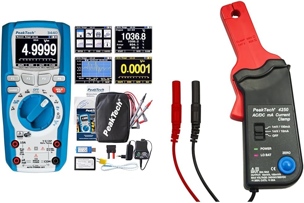 PeakTech 3440 – True RMS Digital Multimeter mit 4.0 Bluetooth & Grafik-Display CAT III 1000 V & P 42