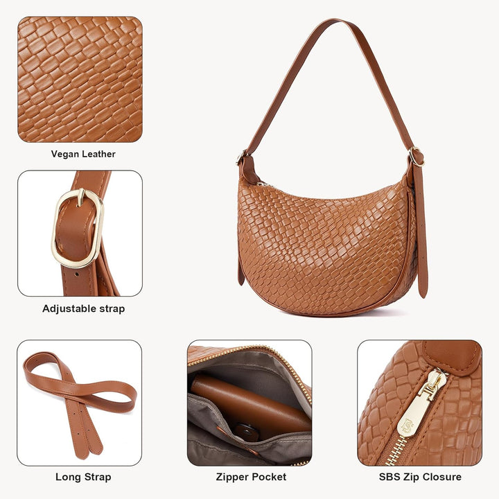 BOSTANTEN Damen Handtaschen Klein,Geflochtene Taschen Umhängetasche Damen Crossbody Bag Schultertasc