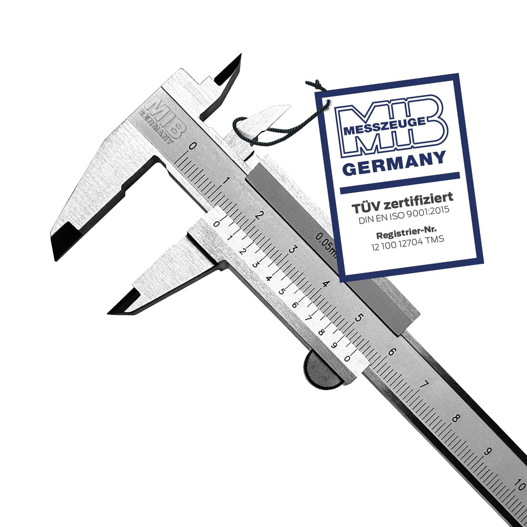 MIB Klein-Messschieber mit Feststellschraube DIN 862 70mm | Schieblehre rostfreier Stahl | Analog Me