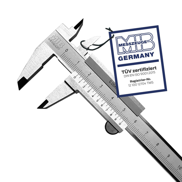MIB Klein-Messschieber mit Feststellschraube DIN 862 70mm | Schieblehre rostfreier Stahl | Analog Me