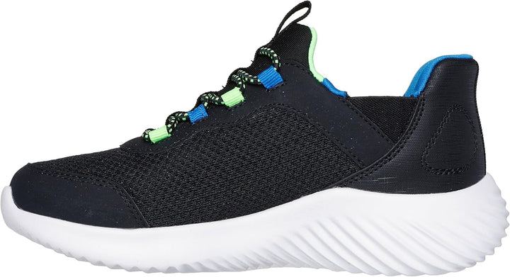 Skechers Jungen Glide-step Sport Wave Blitz Sneaker 27 EU Black Synthetic Textile Blue Black Trim, 2