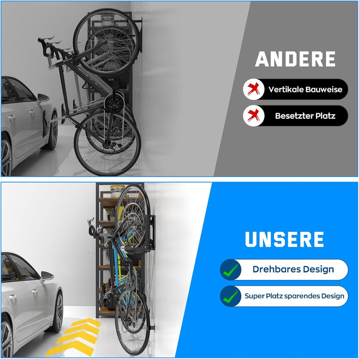 IMAYCC Profi Schwenkbare Fahrrad Wandhalterung, Fahrradhalterung Wand ohne schweres Heben, platzspar