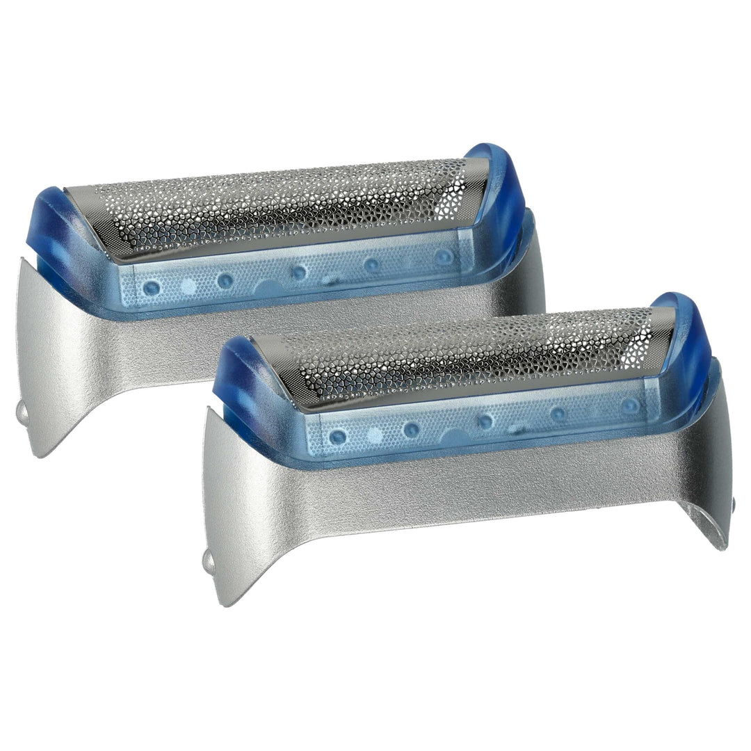 vhbw 2x Scherfolie Ersatz für Braun 20S für Elektrorasierer + Rahmen, silber/blau