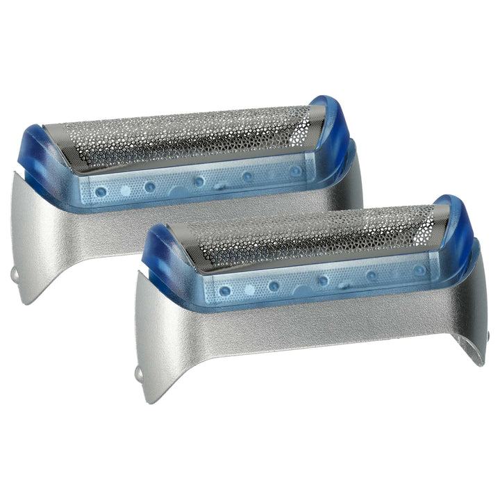 vhbw 2x Scherfolie Ersatz für Braun 20S für Elektrorasierer + Rahmen, silber/blau