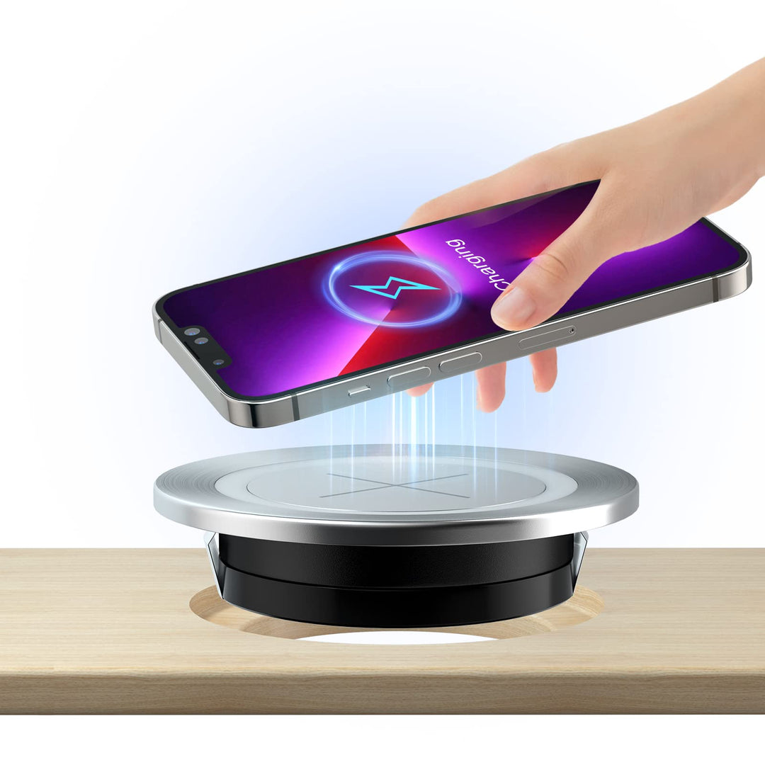 Desk Wireless Charger, Induktionsladegerät Einbau Fast Kabelloses Ladegerät Induktive Ladestation Ei