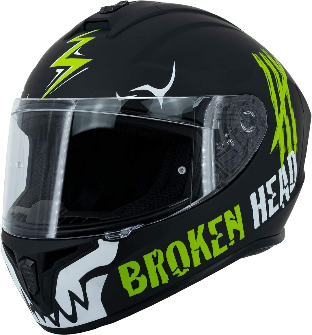 Broken Head Motoradhelm Adrenalin Therapy X4 - Sportlicher Integralhelm - Verstellbare Belüftung & w