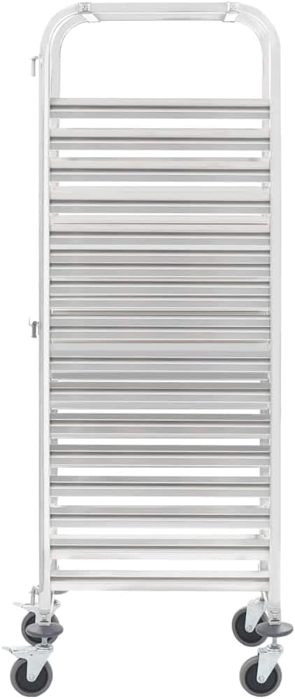 vidaXL Tablettwagen für 16 Tabletts Transportwagen Gastro Abräumwagen Regalwagen Stikkenwagen Blechw