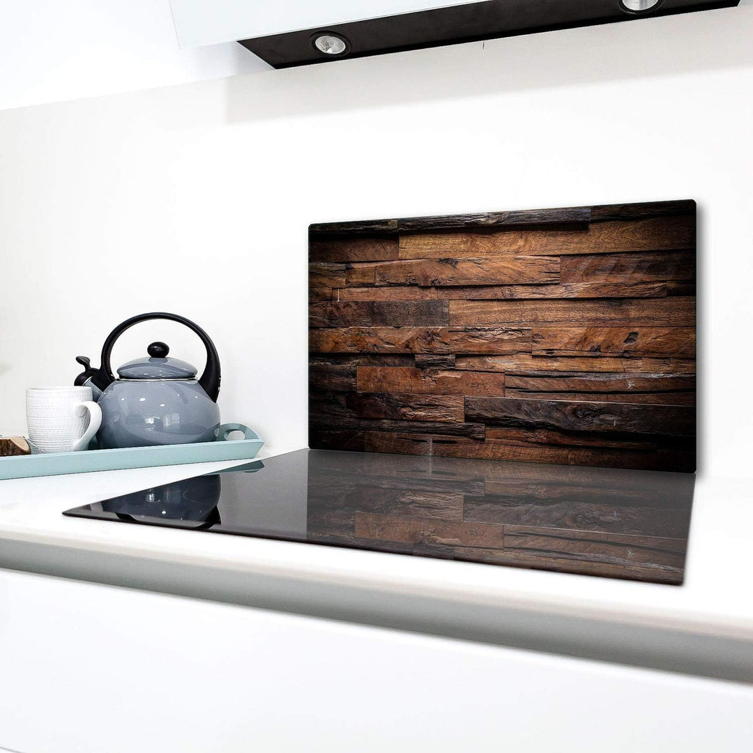 TMK | Herdabdeckplatte 90x52 cm Glas Ceranfeldabdeckung Induktion Herdschutz Spritzschutz Glasplatte