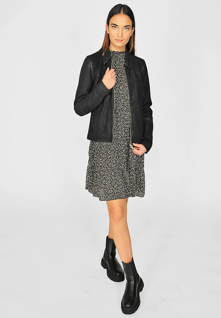 MAZE Damen Lederjacke 4202117 S Schwarz, S Schwarz