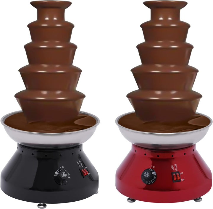 Edelstahl Schokobrunnen 5 Etagen Schokobrunnen mit Temperaturregelung, 230W 3L Edelstahl Rotierender