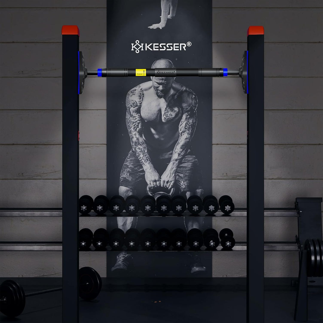 KESSER® Klimmzugstange Türrahmen verstellbar, Pull Up Bar Heimturnhalle, Reckstange ohne Schrauben/B