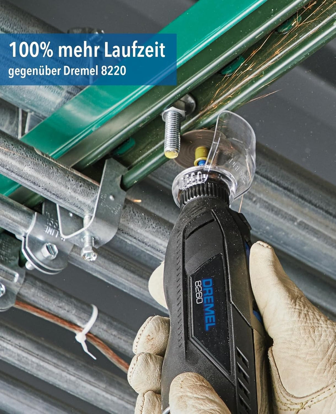 Dremel 8260 Akku-Rotationswerkzeug mit bürstenlosem Motor und 12V 3Ah Lithium-Ionen-Akku, Akku-Multi