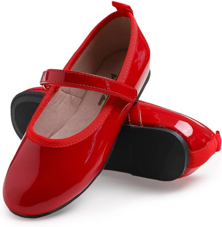 Feversole Girls Cute Dress, Mädchen süsses Kleid Mary Jane Schuhe weiche Party Urlaub Ballerinas 29