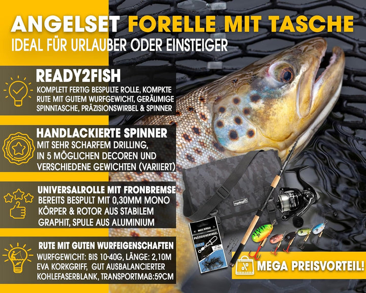 Angel-Berger Angelset Forelle mit Tasche und Zubehör