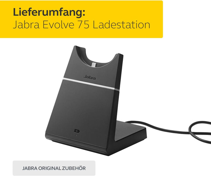 Jabra Evolve 75 Charging Stand – Fast Wireless Desk Charger for Evolve 75 Headset – Ideal for Call C