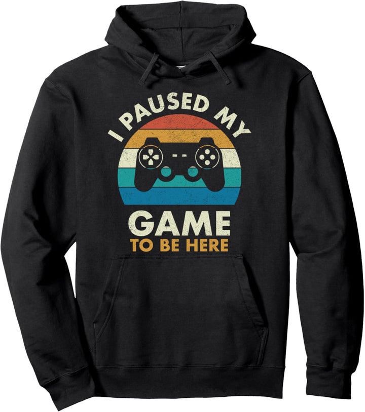 Ich habe mein Spiel pausiert, um hier zu sein Vintage-Videos Pullover Hoodie