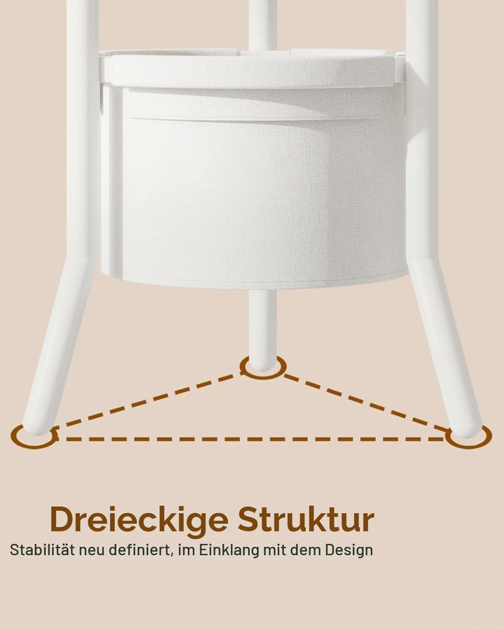YMYNY Garderobenständer, Freistehender Kleiderständer mit Ablageflächen, Flurgarderobe mit 3 Holzreg