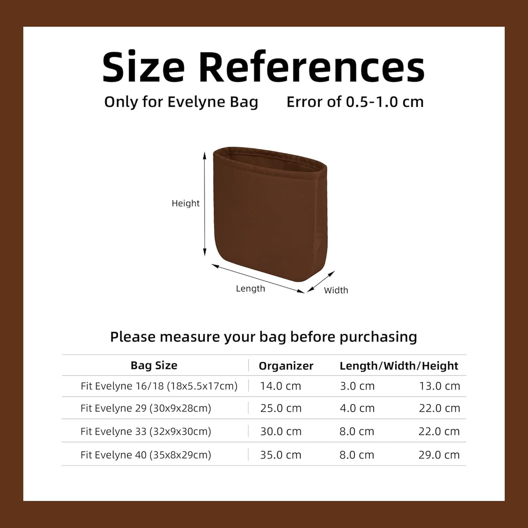 DGAZ Seide Organizer Tasche für Evelyne TPM/PM/GM/TGM Taschen, Luxus-Handtasche & Tote Organizer, Ei