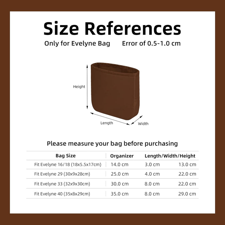 DGAZ Seide Organizer Tasche für Evelyne TPM/PM/GM/TGM Taschen, Luxus-Handtasche & Tote Organizer, Ei