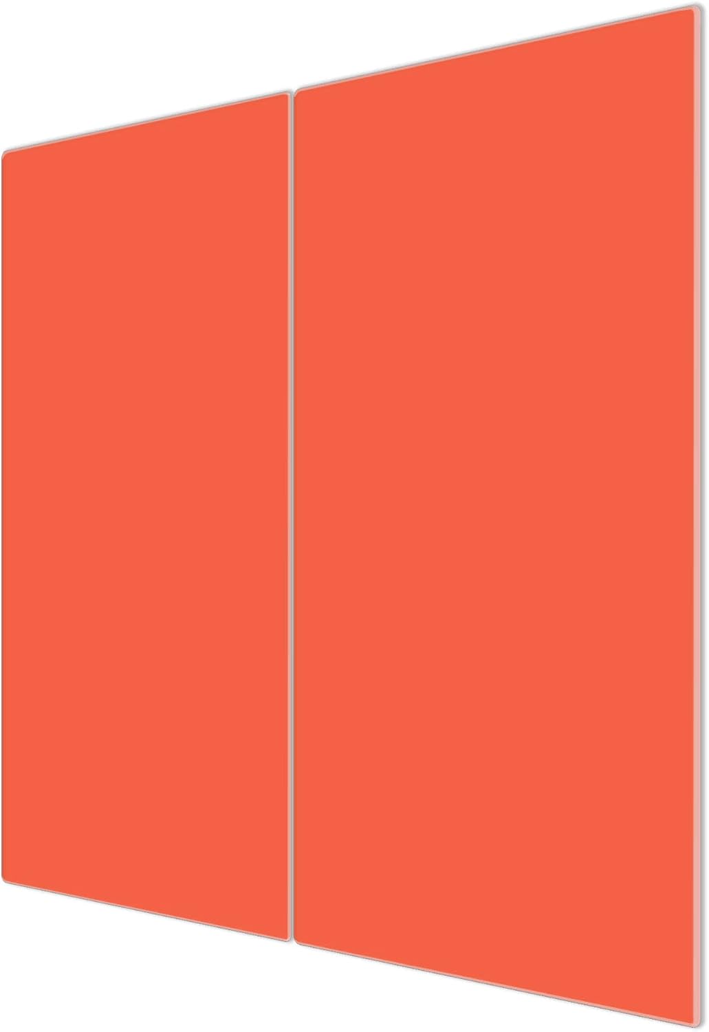 banjado® Herdabdeckplatte Glas 2-teilig je 30x52 cm/Schneidebrett Herdabdeckung mit Motiv Orange/Her