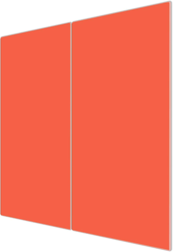 banjado® Herdabdeckplatte Glas 2-teilig je 30x52 cm/Schneidebrett Herdabdeckung mit Motiv Orange/Her